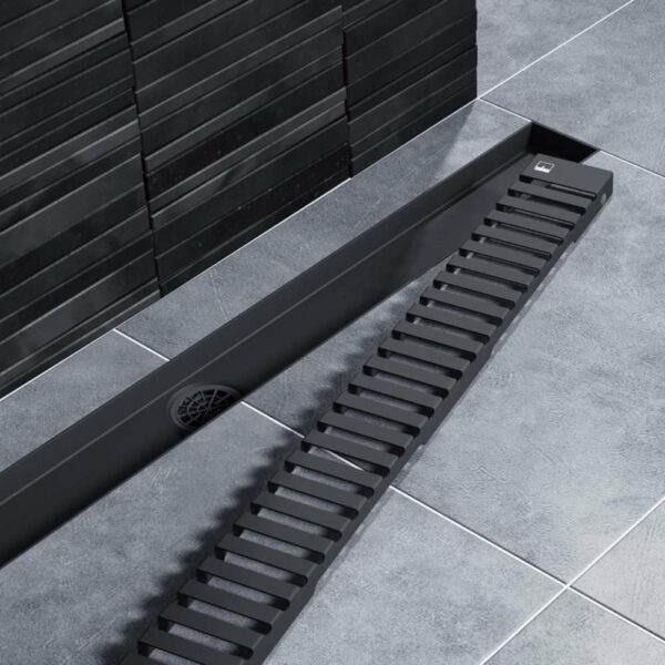 Душевой лоток TIMO Drain System 700 с вставкой "lines", Чёрный